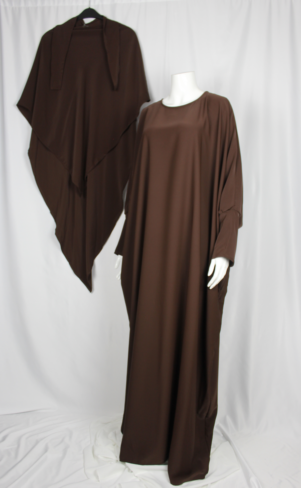ensemble abaya khimar chocolat
