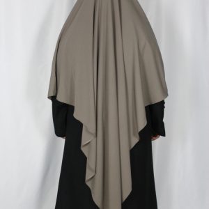 Khimar long pointu – Taupe