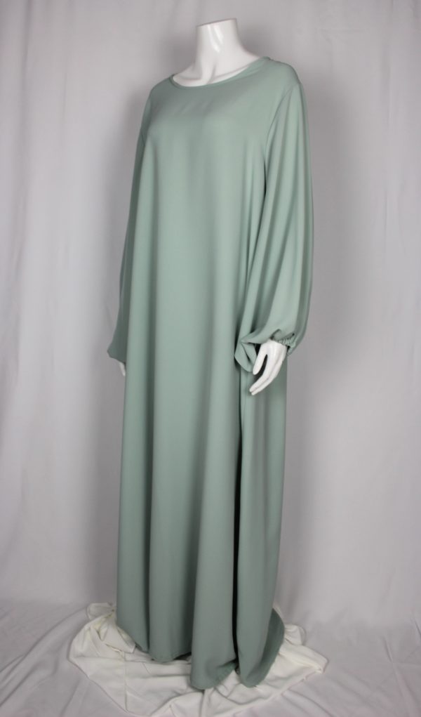 robe manche bouffante vert d'eau